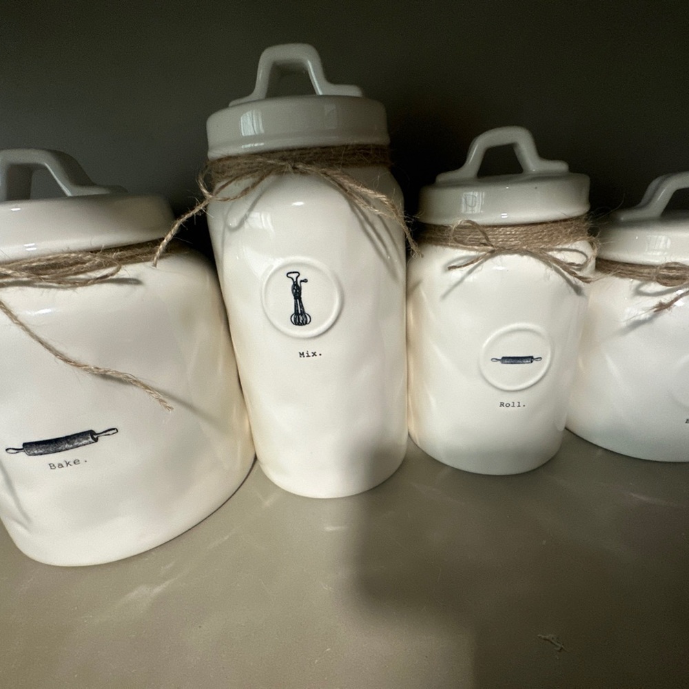 Rae dunn OG icon canister set extremely dimply